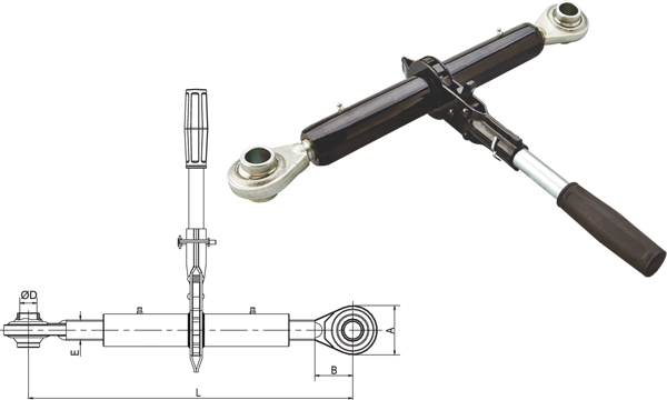 TOP LINK ASSEMBLY WITH RATCHET JACK ATTACHMI