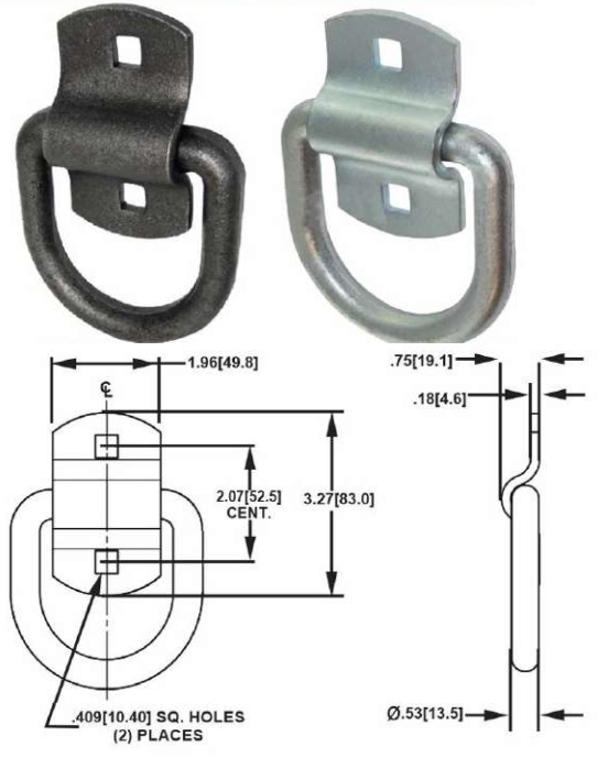 Trailer 4000lb Forged Steel Tie Down Ring
