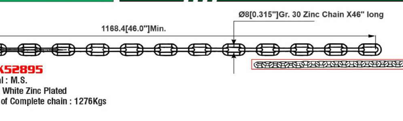 Trailer Chain 5/16″-46″Long