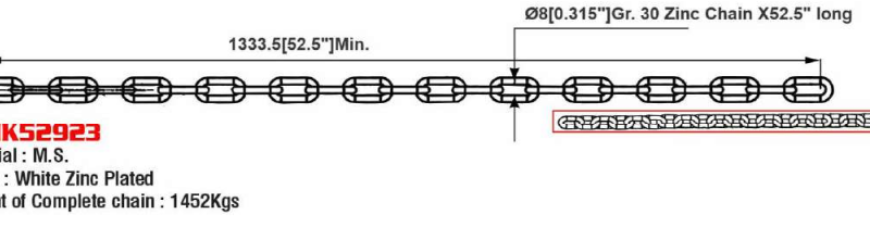 Trailer Chain 5/16″-52.5″ Long